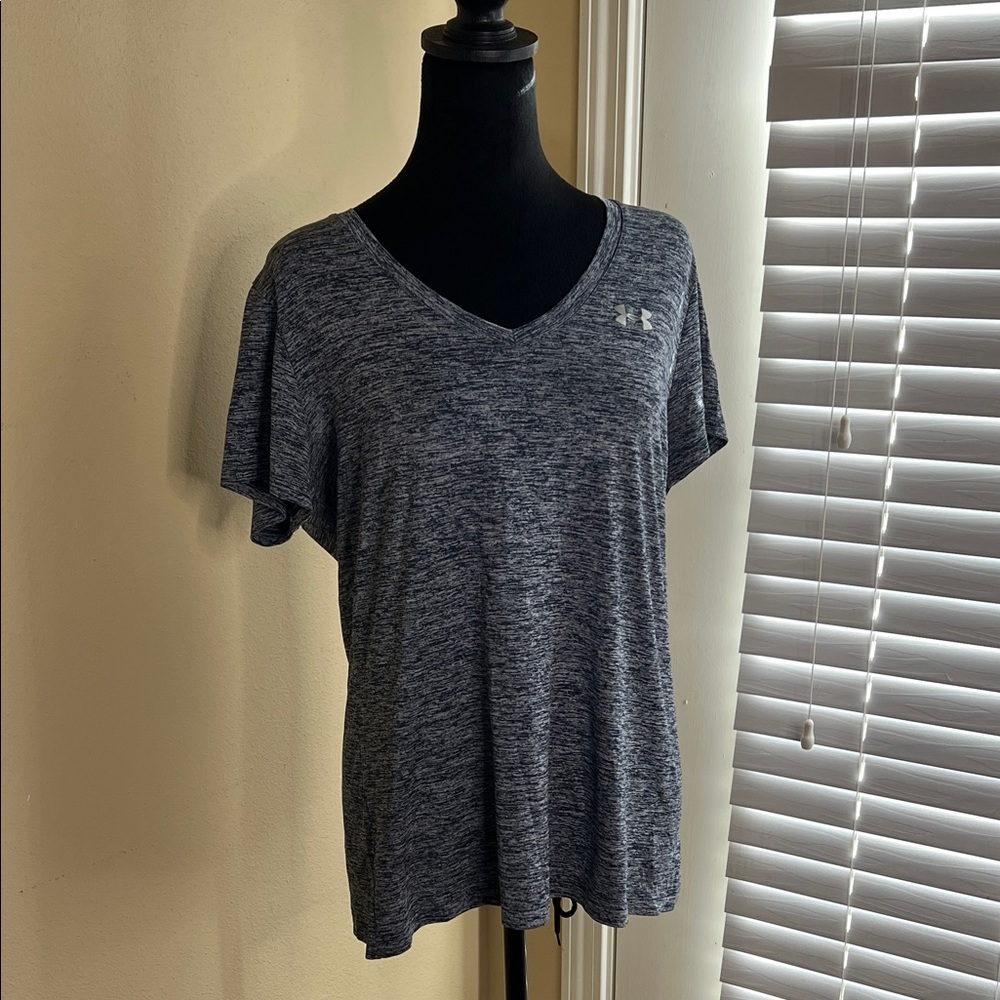 Under Armour Women's Heathered Dark Blue V-Neck Tee